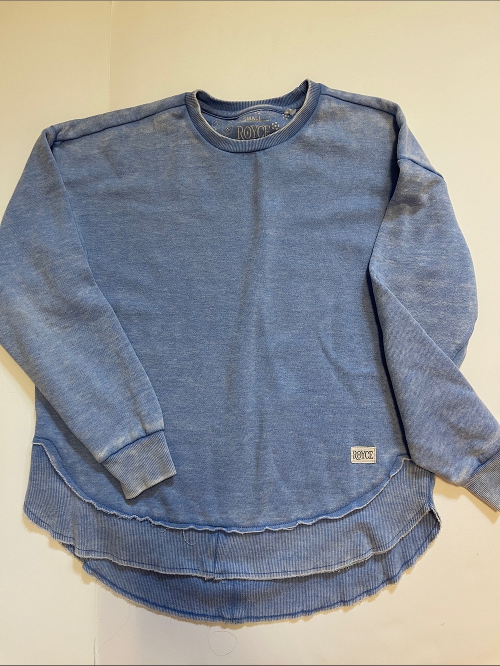 Royce Kids Faded Blue Layered-Hem Sweatshirt